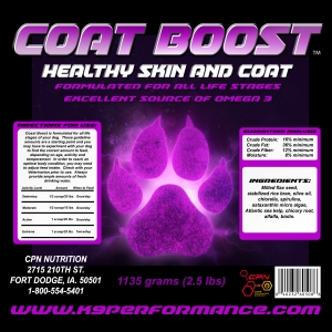 Coat Boost canine supplements by Canine Performance Nutrition